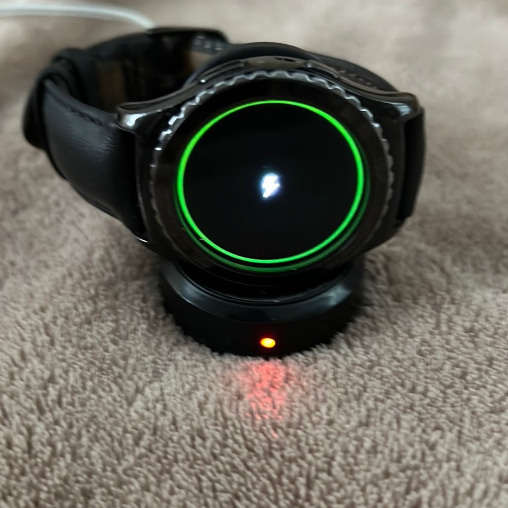 Samsung watch with charger stand